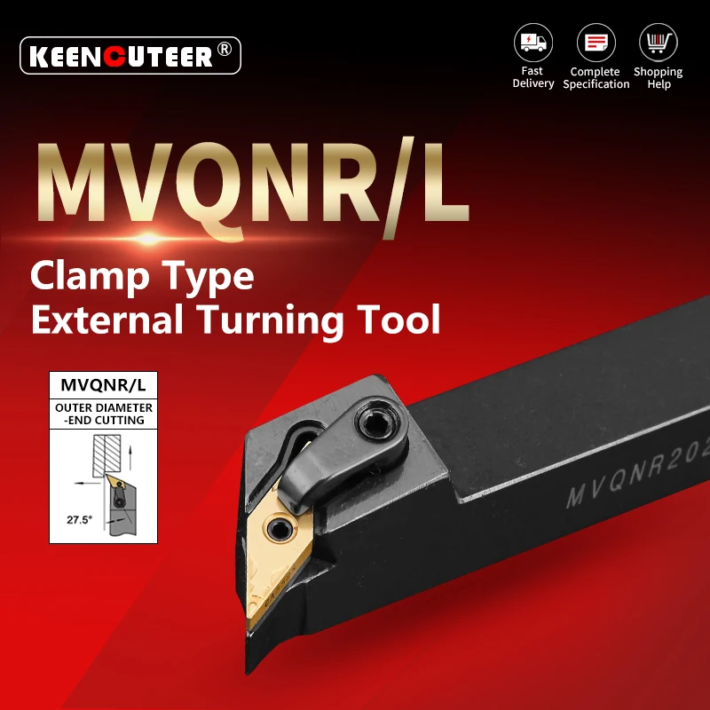 Soporte de torneado de barra de torno, herramienta de corte CNC, cortador, MVQNL1616, MVQNR2020, MVQNR2525, MVQNL3232
