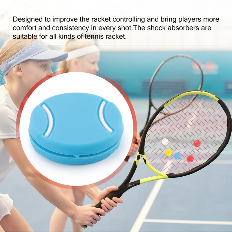 10PCS Tennis Racket Vibration Dampeners Tennis Shape Tennis Racquet Shock Absorbers Tennis Racket Strings Dampers