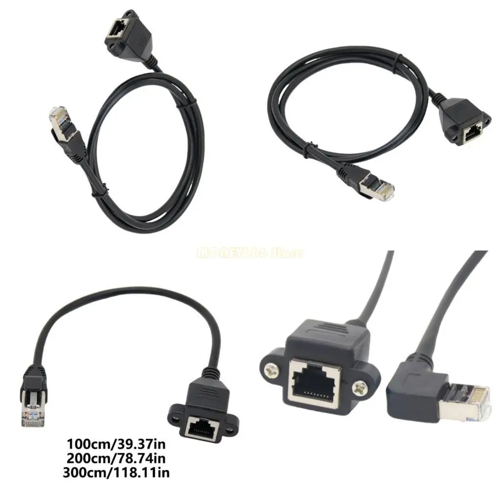 

F62C Cat5e Сетевое удлинительное кабель 8PIN RJ45 Мужчина -Женская панель с винтовой панелью.