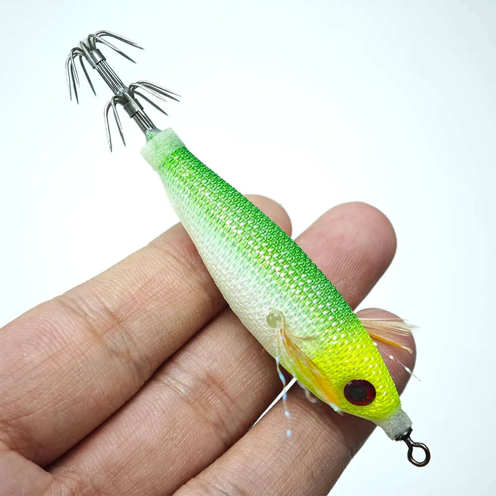 6pcs Egi Set Horizontal Squid Jig Luminous Rainbow Squid Jig Glow UV Shrimp Lure Octopus Cuttlefish Fishing Tackle gallery 4