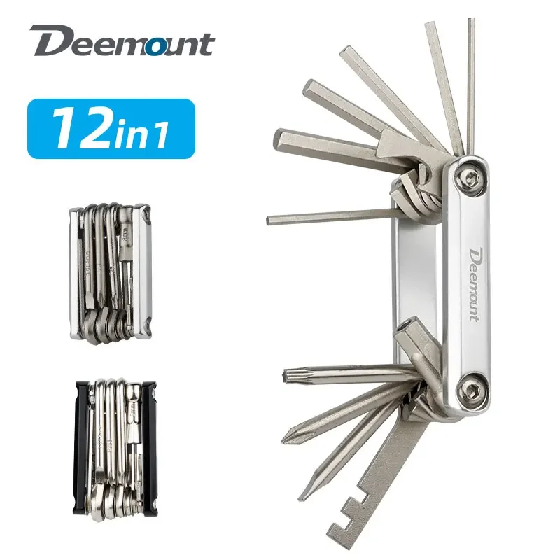 12 In 1 Multi-Function Repair Tool Bicycle 14/15G Spoke Spanner M6/5/4/3/2.5/2 Hex Key Chrom Steel Bike Fitting Tool