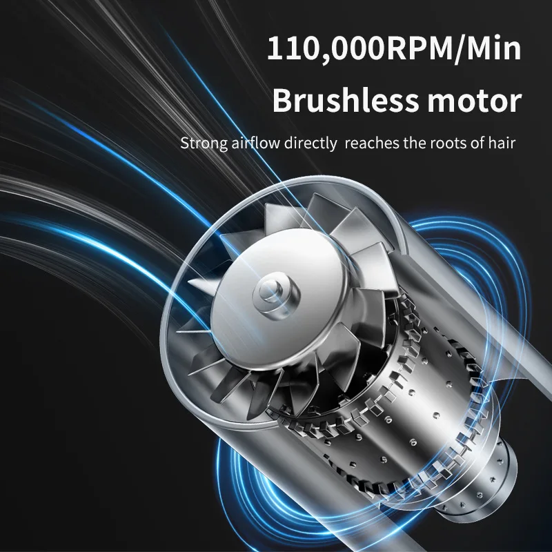 2026 High Speed Hair Dryer 110000 RPM High Speed Motor Strong Wind Speed Dry Silent Negative Ion Hammer Hair Dryer - view 5