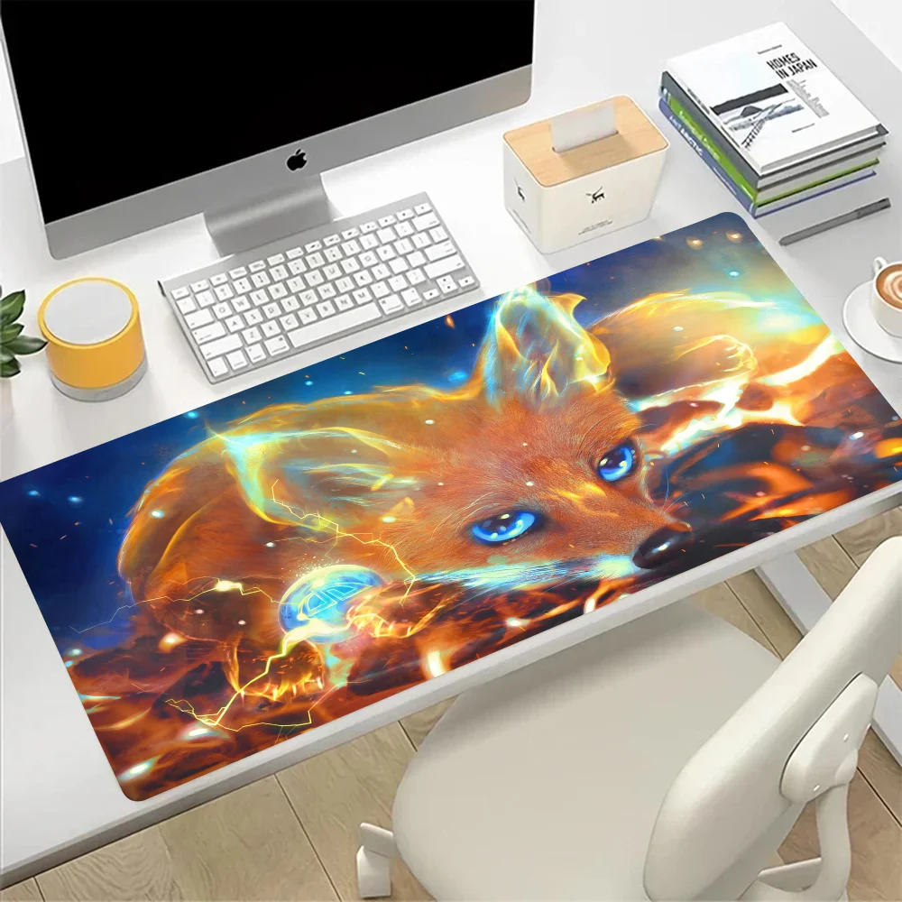 Cute Cartoon Fox Large Mouse Pad Gaming Mousepad PC Gamer XXL Computer Office Mouse Mat Keyboard Mat Desk Pad Laptop Mausepad