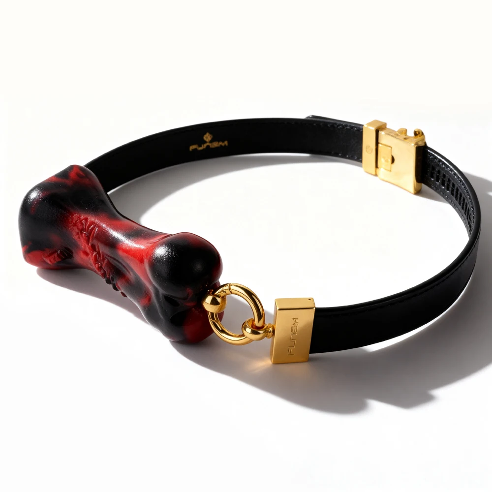 YOCY Dog Bone Mouth Gag Adjusting Leather Bondage BDSM Liquid Silicone Sex Toy For Couples Foreplay Adult Sex Games Fetish