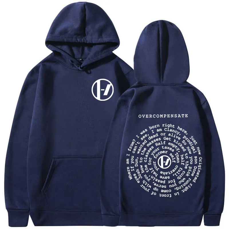 Twenty One Pilots Overcompensate Lyric Print Hoodies The Clancy World Tour Hooded Sweatshirts Men Women Clothing Casual Pullover