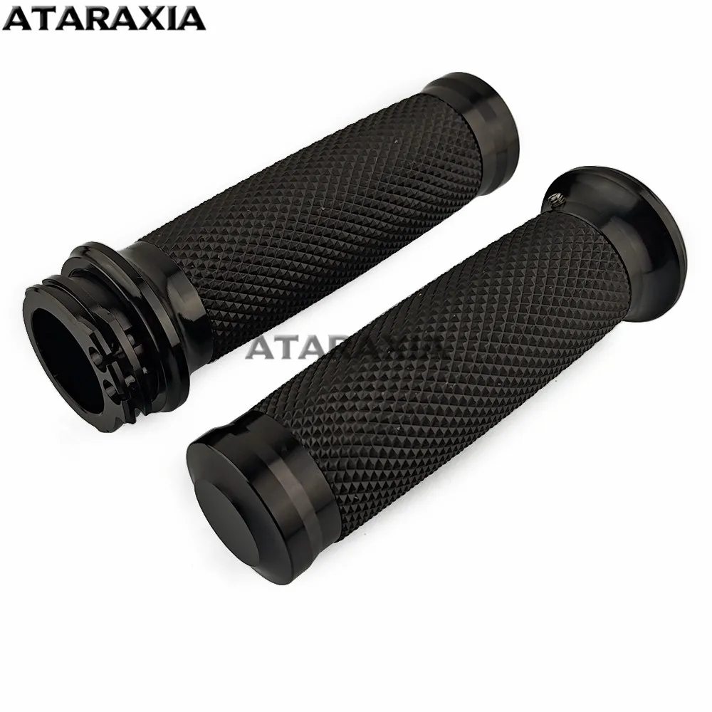 オートバイ 1.25 ''ユニバーサルラバーハンドグリップハンドルバーグリップハーレースポーツスター XL883 1200 アイアンツーリングダイナソフテイル用