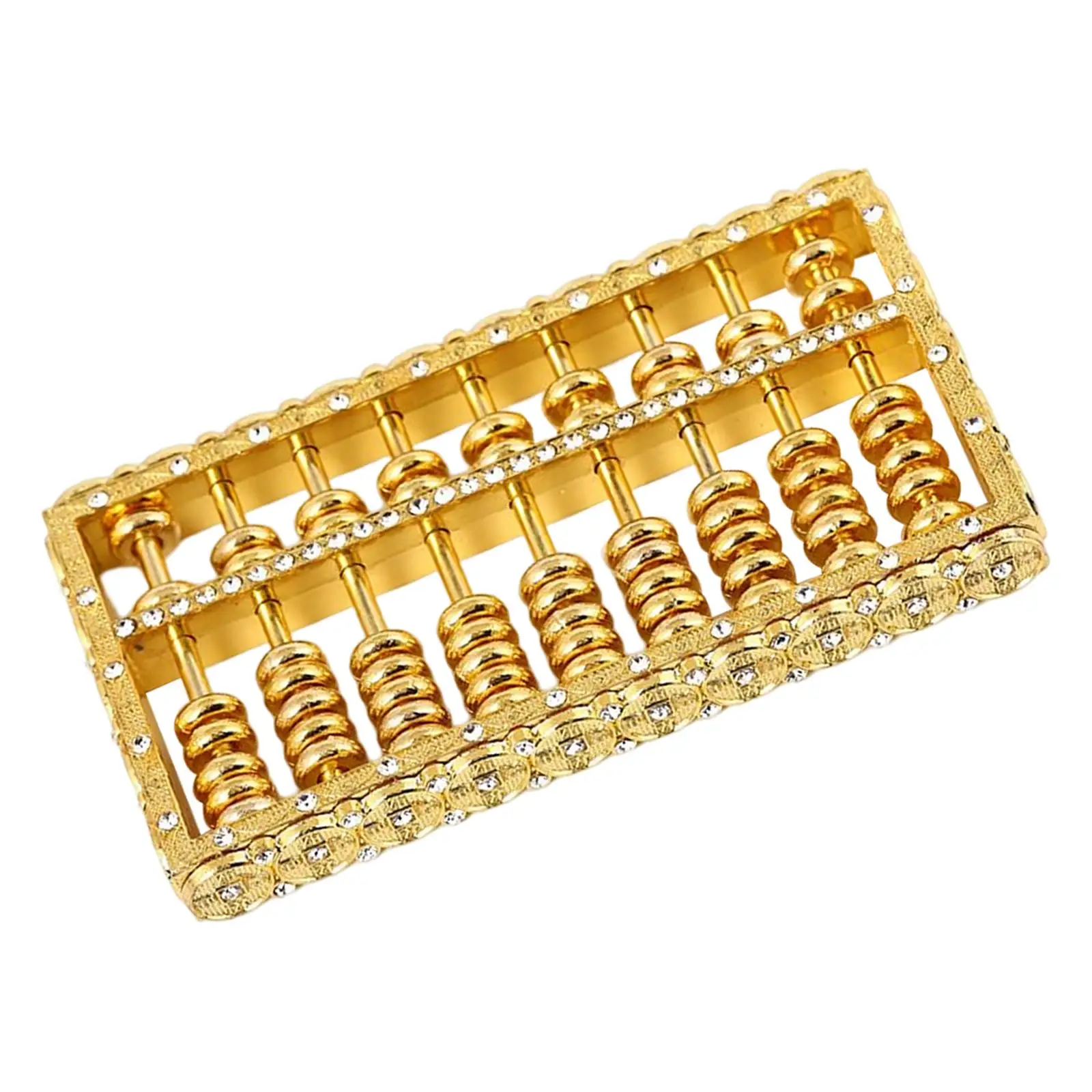 Alloy Beads Abacus Ancient Counting Frame Decoration Craft Educational Toy Compact Adornment Vintage Figurine for Room Table
