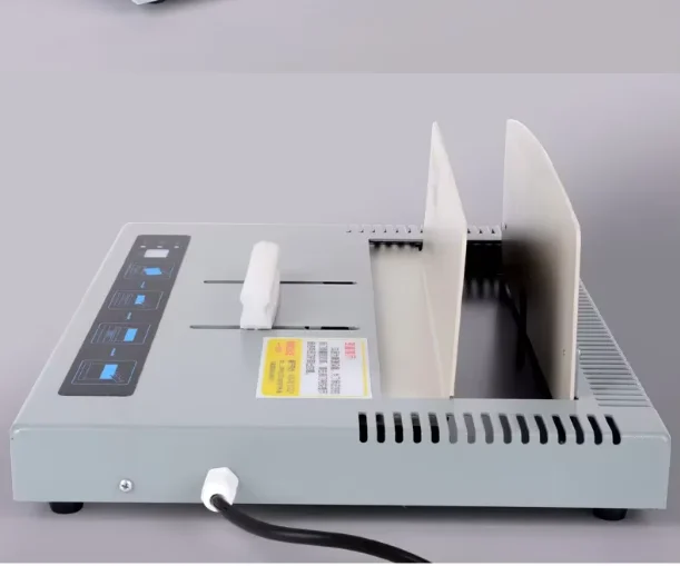 220V electric hot-melt binding machine for financial documents, A4 envelopes, and more; fast 50-second binding.