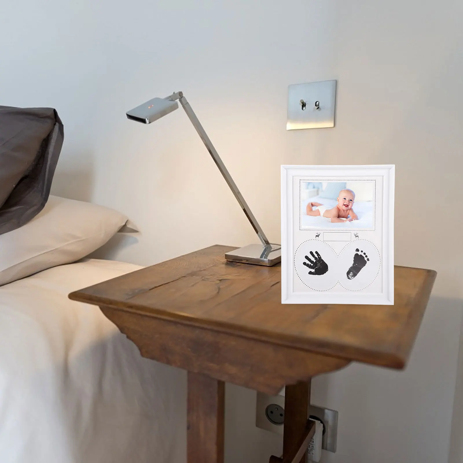 

Baby Growth Photo Fingerprint Footprint Frame For Newborn Pictures Compact Infant First Year Picture Frame