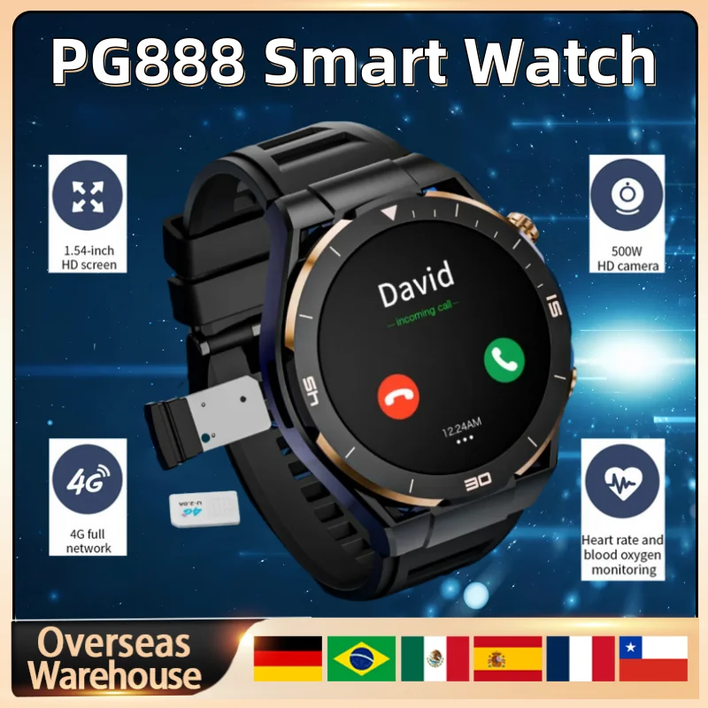 

PG888 Smart Watch 2024 Watches For Men Women With Bluetooth WIFI Android SIM Waterproof Camera Outdoor HD Smartwatch For Gift