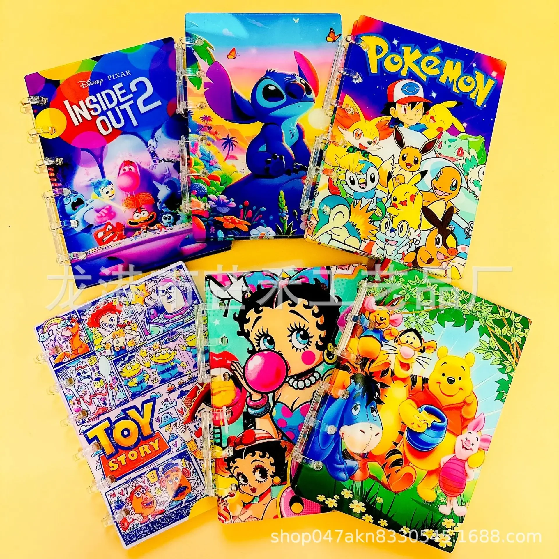 Popular Anime Cartoon Acrylic Book Notebook Exquisite Loose-leaf Book Exquisite Loose-leaf Book A7 A5 Stitch\'s Brain Pooh Betty