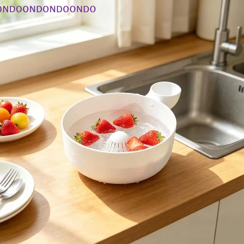 1PC Swirling Berry Washing Bowl, Self-Spinning Fruit & Vegetable Washer With Drain 360° Vortex Cleaning Kitchen Colander Tool