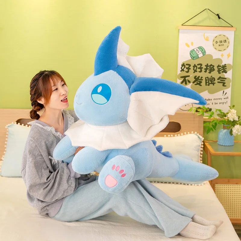 Kawaii Vaporeon Pokemon Eevee Evolution Plush Toys Aquali Doll Cute Pikachu Peluche Stuffed Plushie Pillow Pokémon Gift for Boy