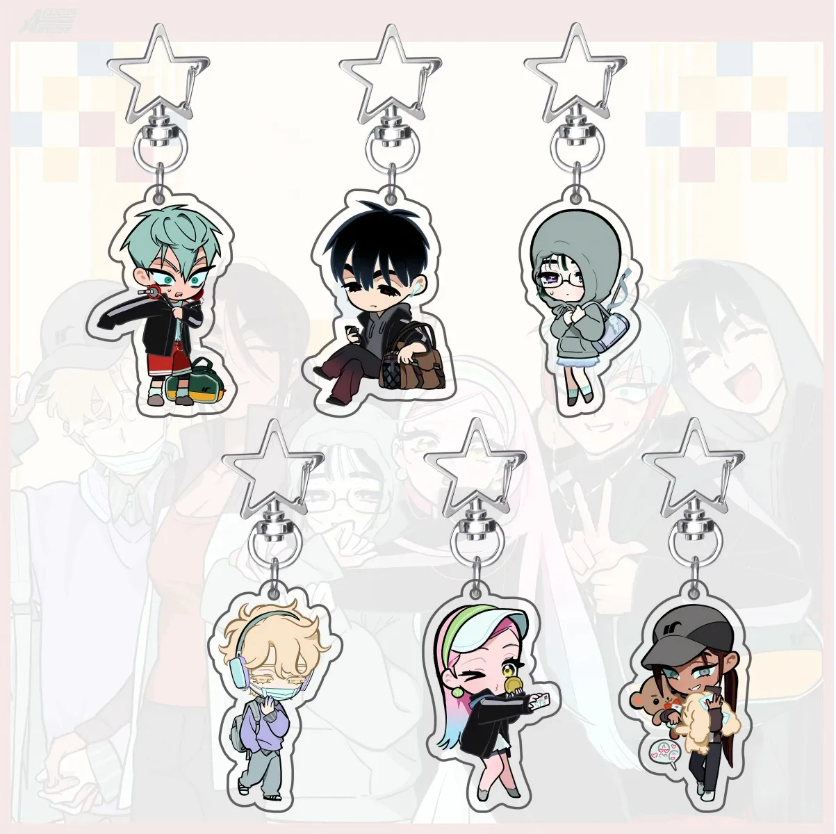 Anime ALIEN STAGE Keychains Pendant Car Key Chain Acrylic Stand MIZI SUA TILL IVAN HYUNA LUKA Fans cosplay Accessories Gifts