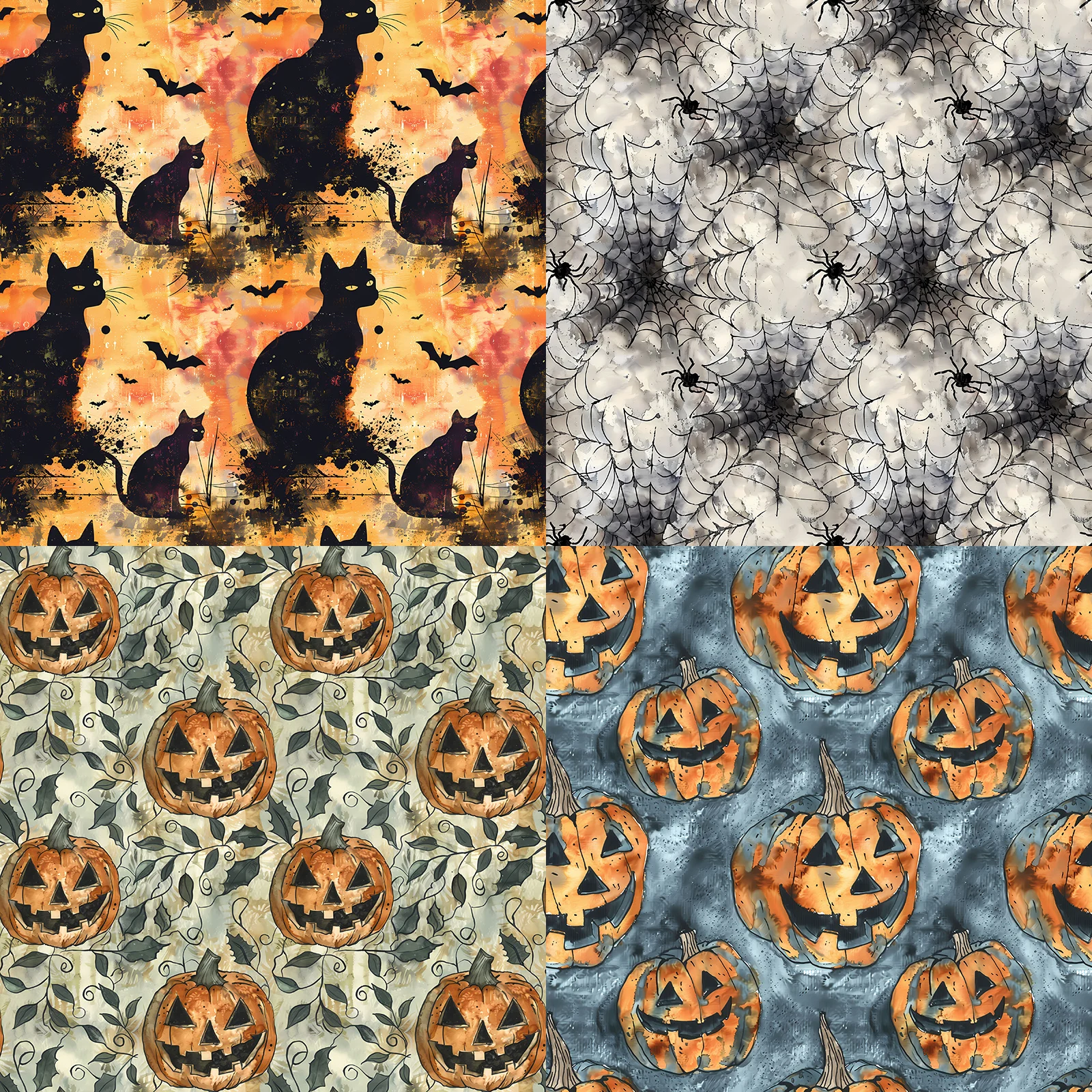 24 Sheets 6 inch Size Halloween Pumpkin Ghost Spider Background Vintage Grunge Journal Planning Scrapbooking