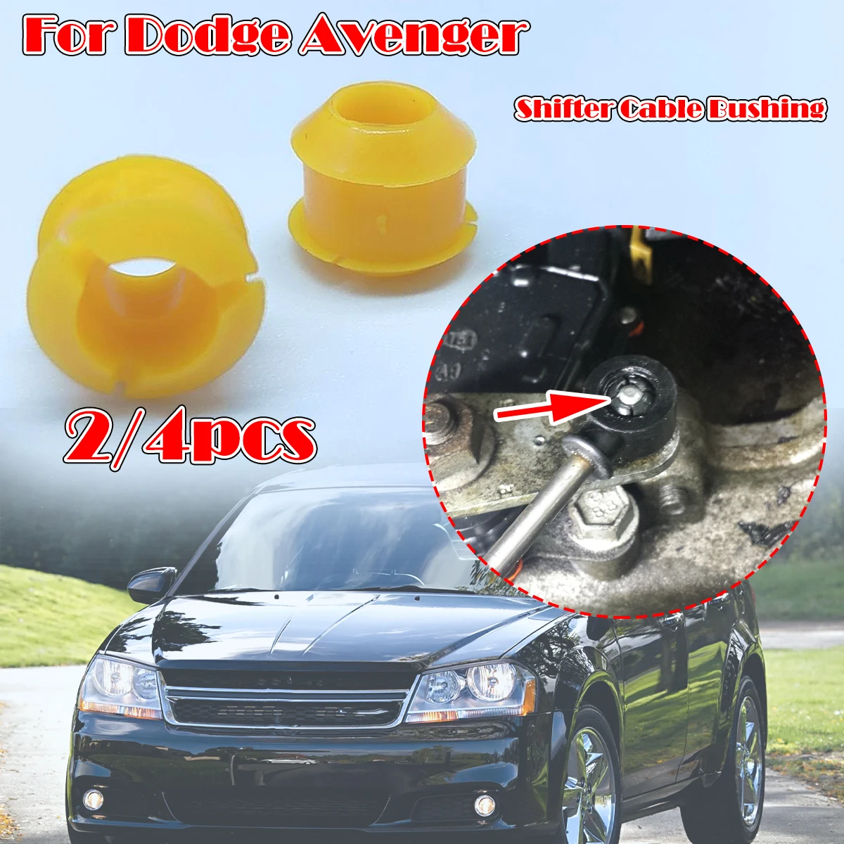 2/4pc For Dodge Avenger 08-2014 Shift Cable Bushing Automatic Shifting Fix Gear Selector Change Lever Linkage End Pivot Grommet