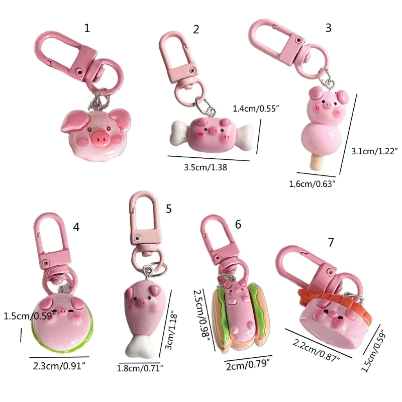 Fashionable Pig Keychain Design Bag Keys Pendant Pig Keyrings Backpack Pendant Perfect Gift for Animal Lovers