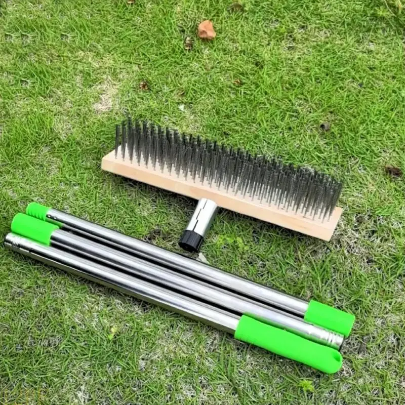 12PF Stainless Steel Wire Floor Brush Home Clean Scrubber Stain Remover Cleaning Broom Garage Floor Steel Brush
