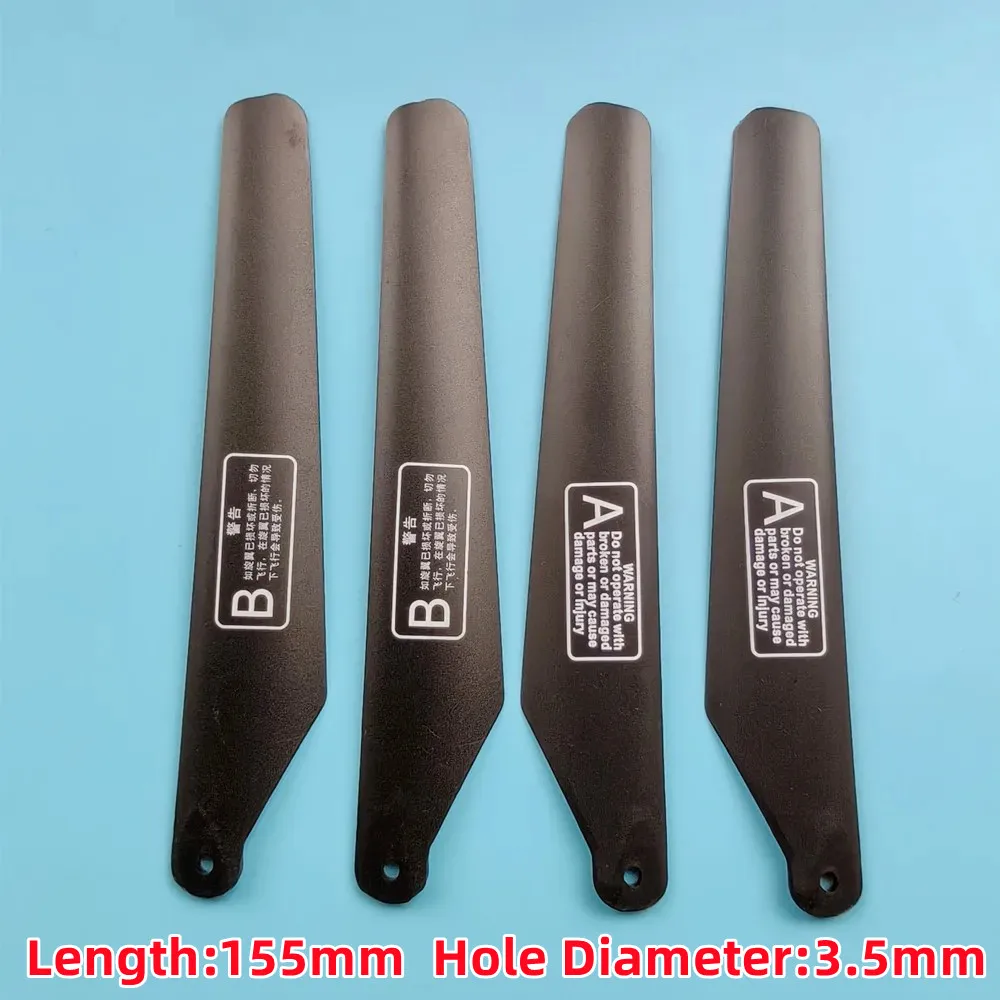 155mm 92mm 97mm 84mm 161mm 245mm 171mm 120mm 118mm A B Main blades Props Propellers For R/C Helicopter Model Toys Spare Parts