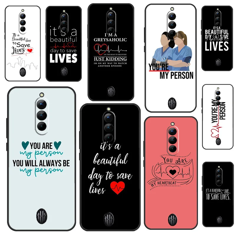 Capa com citações de TV de anatomia cinza para Red Magic 8 9 10 Pro Plus 6 6S 7S 7 Pro 5G 6R RedMagic 10S 8S 9S Pro Plus Capa