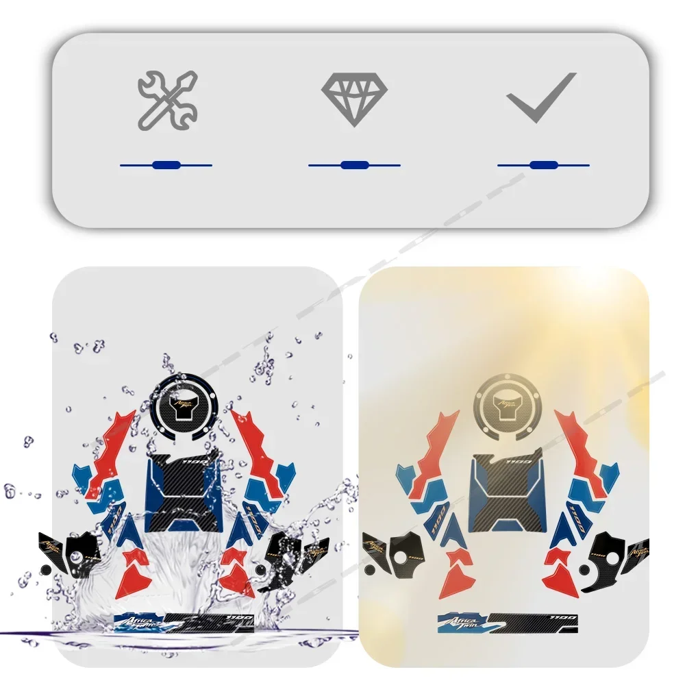 For Honda Africa Twin 1100 L CRF1100 Adventure Sports 2024 Motorcycle Tank Pad Protection 3D Gel Epoxy Resin Sticker image 5