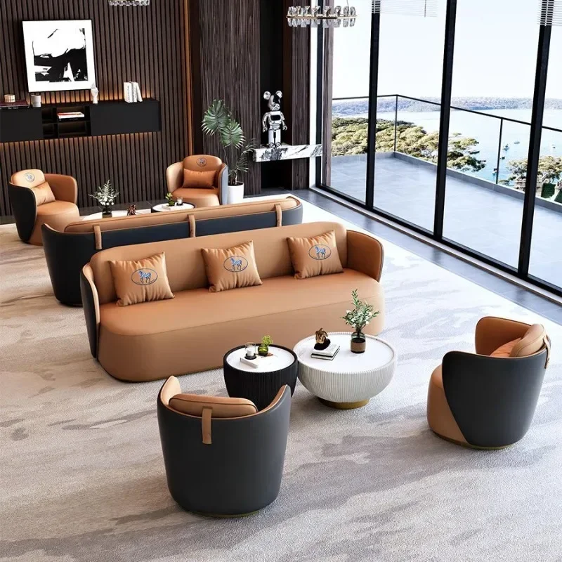 Multi-person sofa business negotiation office hotel lobby