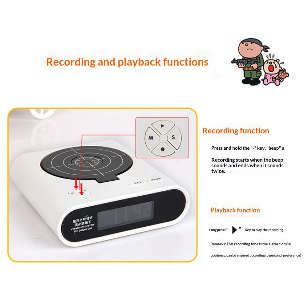 Target Alarm Clock with LED Display Personalized Wake Shot Alarm Clock Ringtones Customization for Heavy Sleepers Novelty Girls