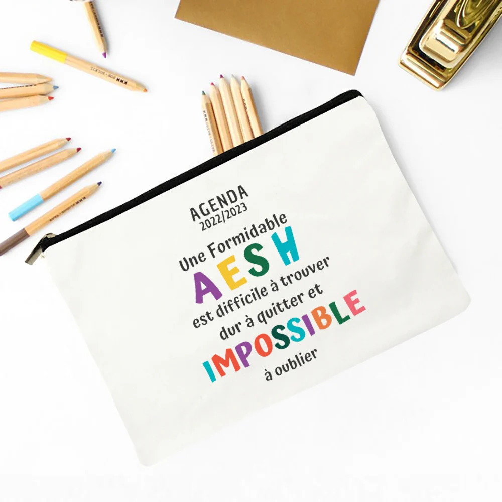 Merci AESH Printed Cosmetic Pouch, Multi-use Travel Toiletry Organizer Makeup Bag Portable School Pencil Bag Gift for Women