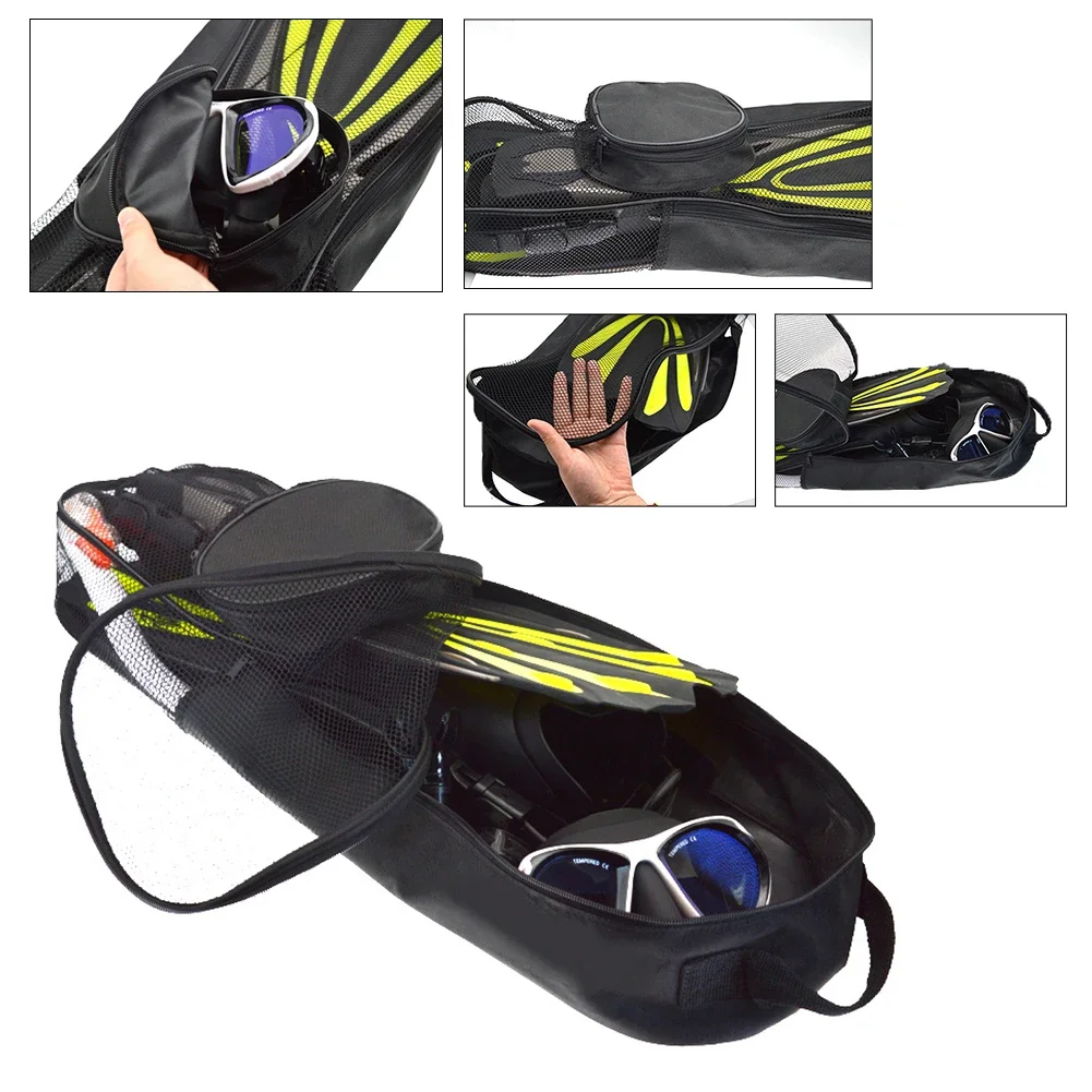 Mochila para mergulho e snorkeling, 1 parte, malha saco de viagem para máscara, snorkel, download gratuito