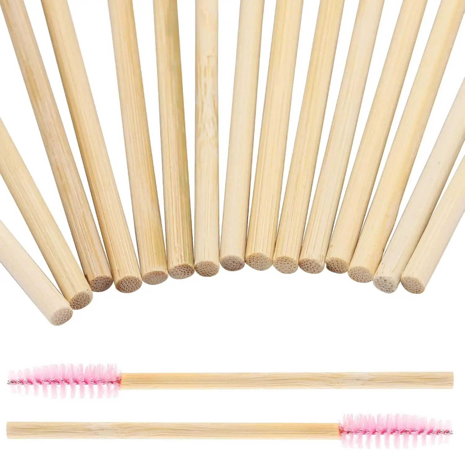 Wholesale 300pcs Disposable Mascara Wands Eyelash Brush Spoolies for Eye Lash Extension Eyebrow Bamboo Stick view 6