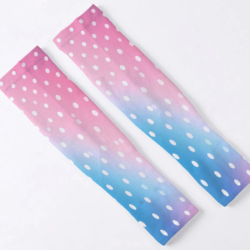 1Pair Unisex Ice Sleeve Arm Covers Dreamy Gradient Polka Dot Sweet Cute Style Suitable for Running Fishing Riding Sports