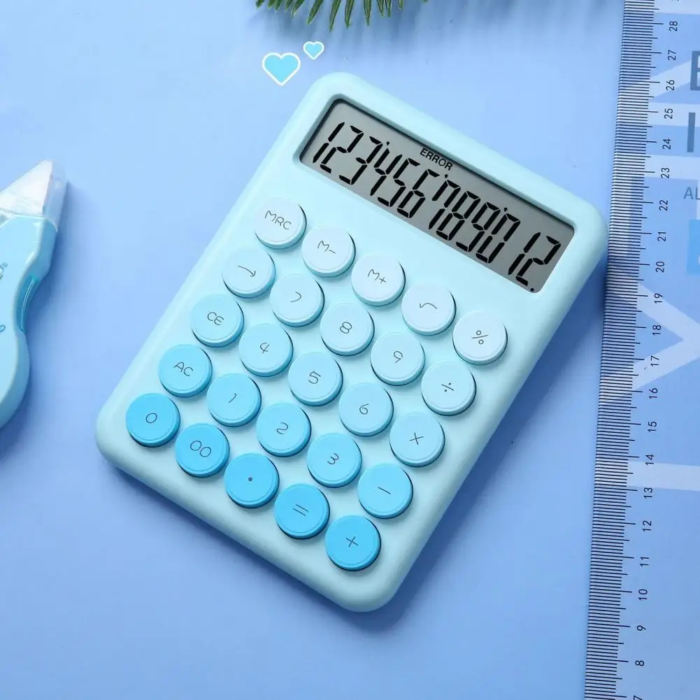 Versatile Gadget for On-the-go Calculations Desktop Calculator with 12-digit Lcd Display Mechanical Keyboard Design Big for Home