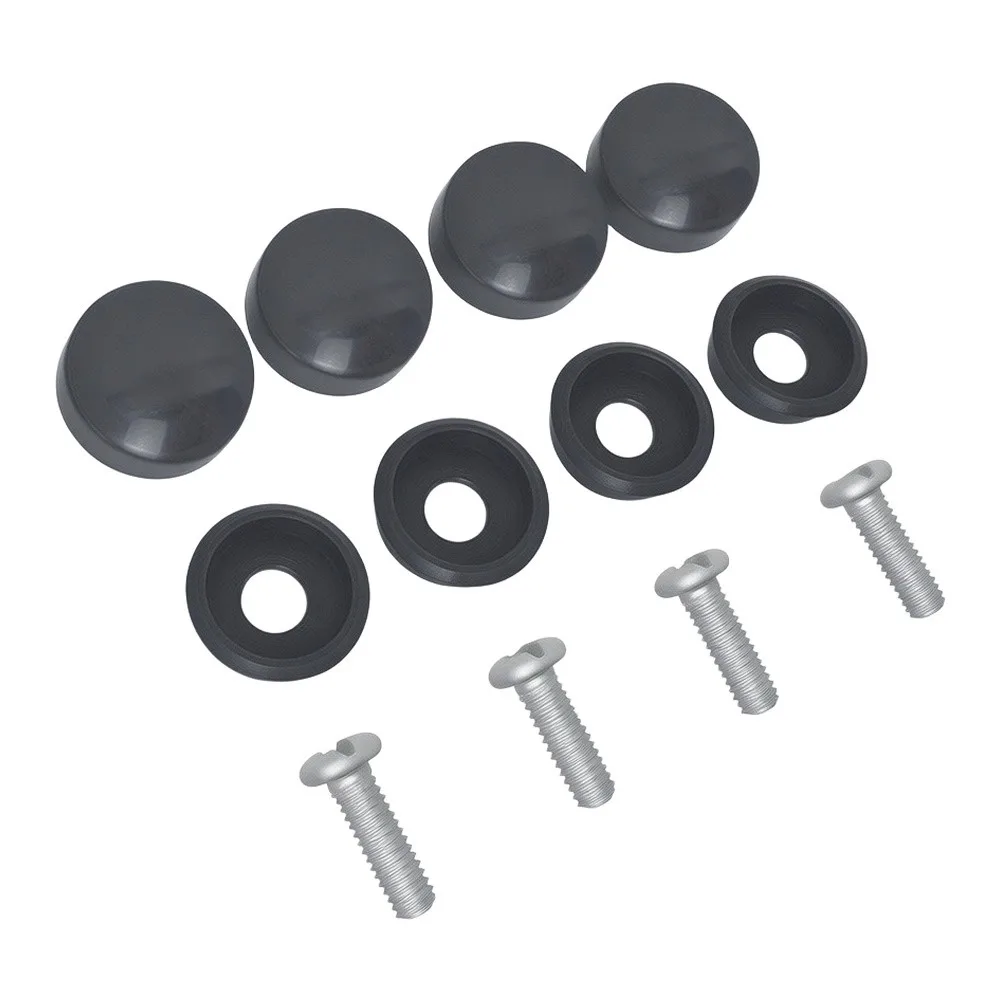 License Plate Bracket Compatible with For American Vehicles with Full Screw Set for Cars Trucks and Motorcycles Black Silver