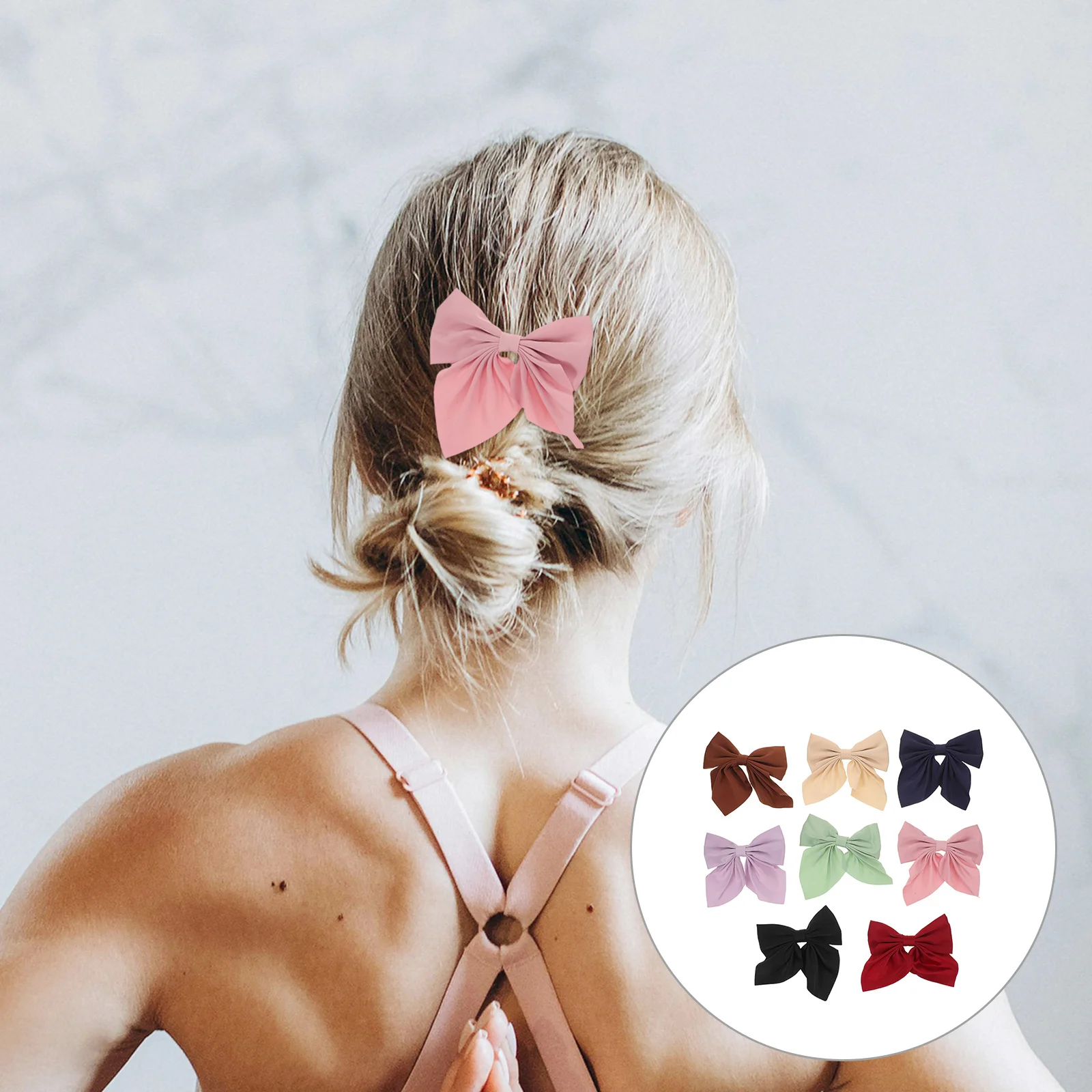 

8Pcs Elegant Bow Hair Clips Lightweight Duckbill Clip Stylish Hair Accessories for Women Girls Office Party Casual Japanese