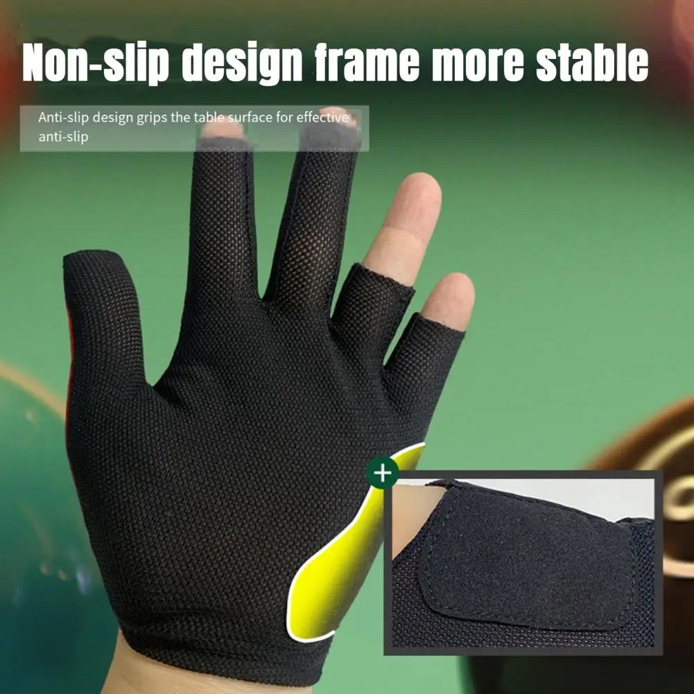 1Pc Biljart Handschoen Anti-slip Zweetabsorberend Ademend Mannen Vrouwen Linkerhand Snooker Cue Sport 5-vinger Handschoen Biljart Accessor