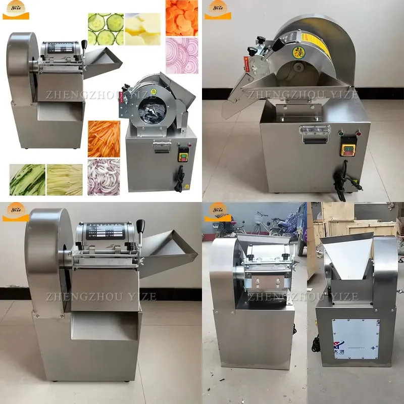 2026 Automatic Multi-functional Banana Lemon Slice Chips Vegetable Slicer Potato Cutter Cutting Machine with Drain Basket