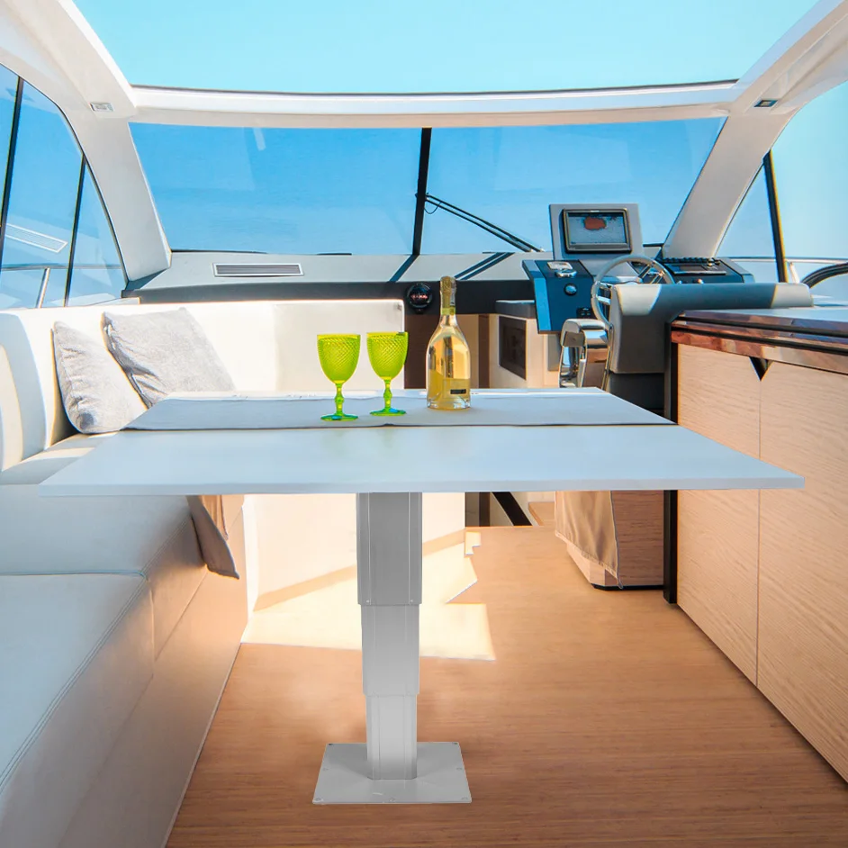 أرجل طاولة RV من الألومنيوم قابلة للتعديل مع إطار قاعدة نطاق ارتفاع 11–31 بوصة للمركبات الترفيهية والقوارب واليخوت وأثاث التاتامي