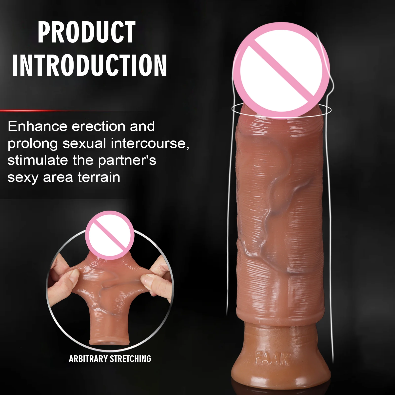 Reusable Silicone Condom Enlargement Penis Sleeve Extender Enhancer Penis Cocks Cover BDSM 18+ Adult Sex Toys For Men cock rings view 3