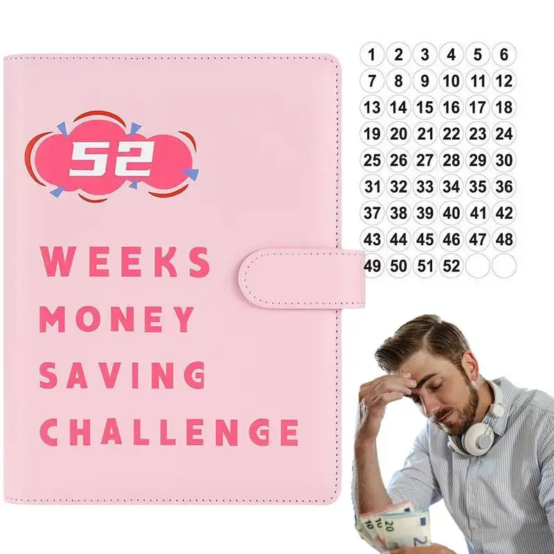 Папка для сбережений, бюджетная папка с наличными конвертами, 52 из искусственной кожи конверты, водонепроницаемая книга для экономии денег