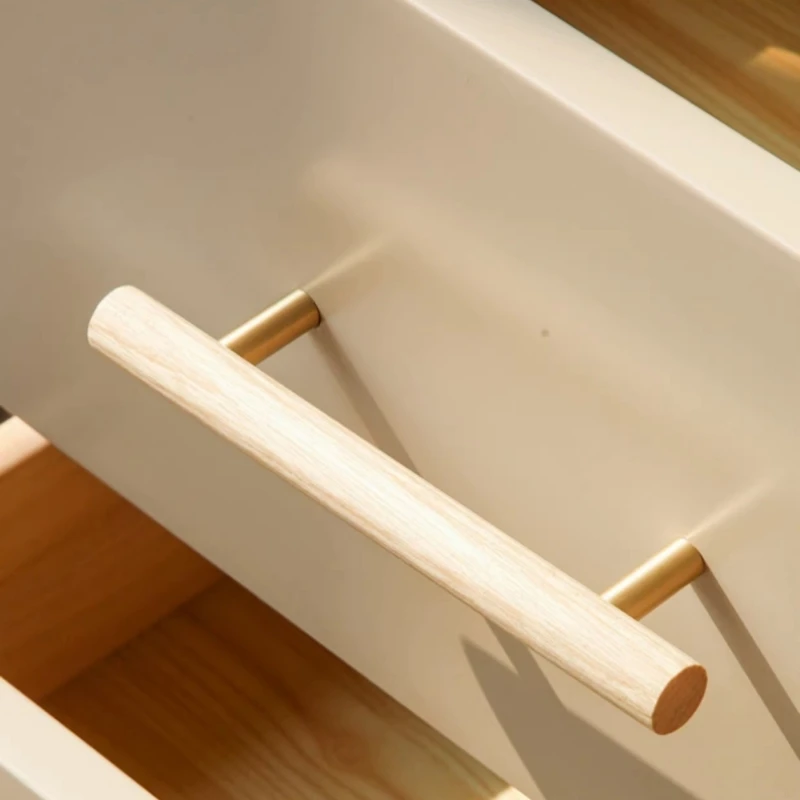 Nordic Wooden Long Drawer Knobs T bar Handle Walnut Cupboard Pulls Kitchen Cabinet Door Handle Furniture Decorate Pulls and Knob