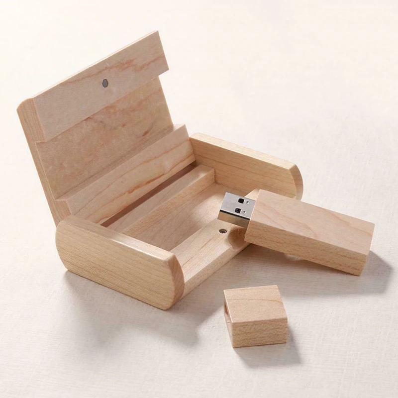 

Free Custom Laser Engraving LOGO Long Strip Maple USB3.0 High-speed Flash Drive 8GB 16GB 32GB 64GB 128GB and Maple Box