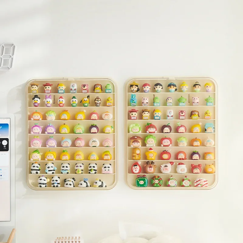Wall-Mounted Handmade Blind Box Display Rack Acrylic Cute Grain Decoration Display Cabinet Cute Little Figures Display Box
