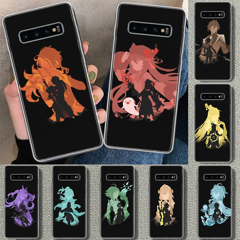 Anime Genshin Impact Hu Tao Phone Case Cover for Samsung Galaxy S20 S21 FE S22 S23 S24 Ultra S10 S10E S9 S8 Plus + Art Gift Coqu