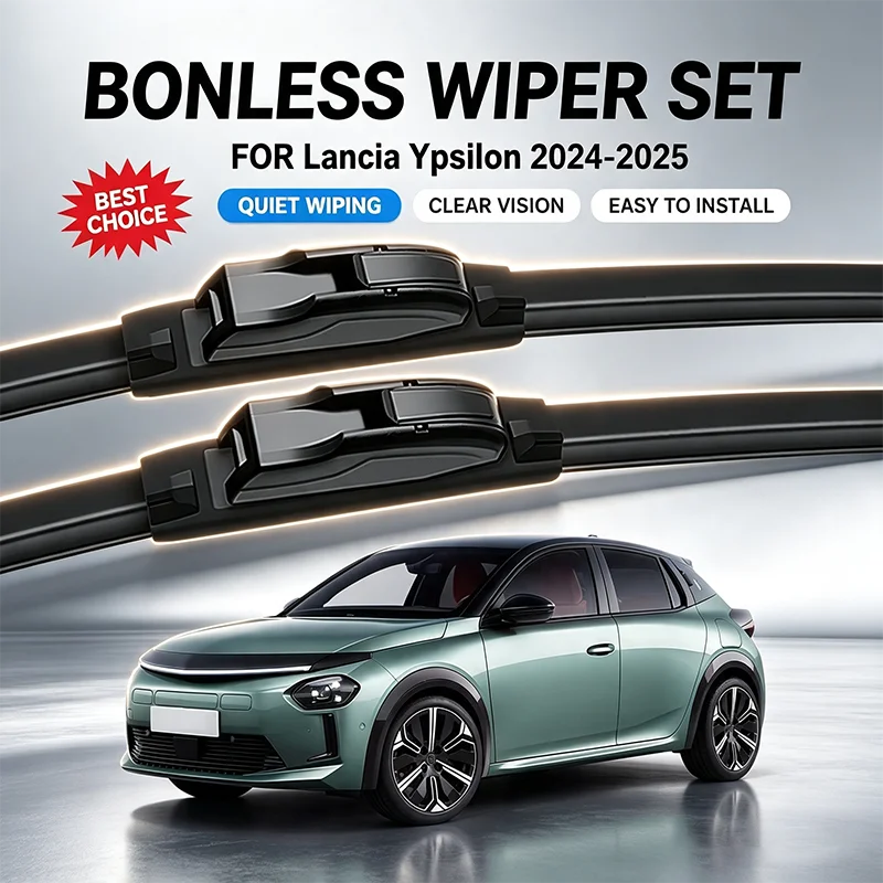 For Lancia Ypsilon L21 2024-2025 Car Front Windshield Wiper Blades Kit All-Weather Protection Rubber Auto Accessories