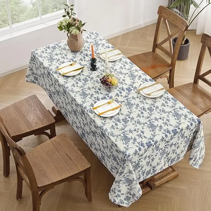 

Vintage Rectangle Tablecloth Party Table Decoration Wedding Table Cloth Washable Farmhouse Home Luxury Picnic Tabletop Decor