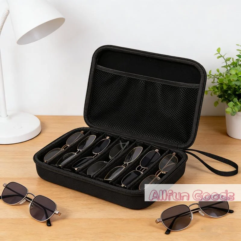 6/7 Compartment Adjustable Glasses Storage Box | Portable Glasses Organizer And Travel Storage Rack Multifunction Storage Box