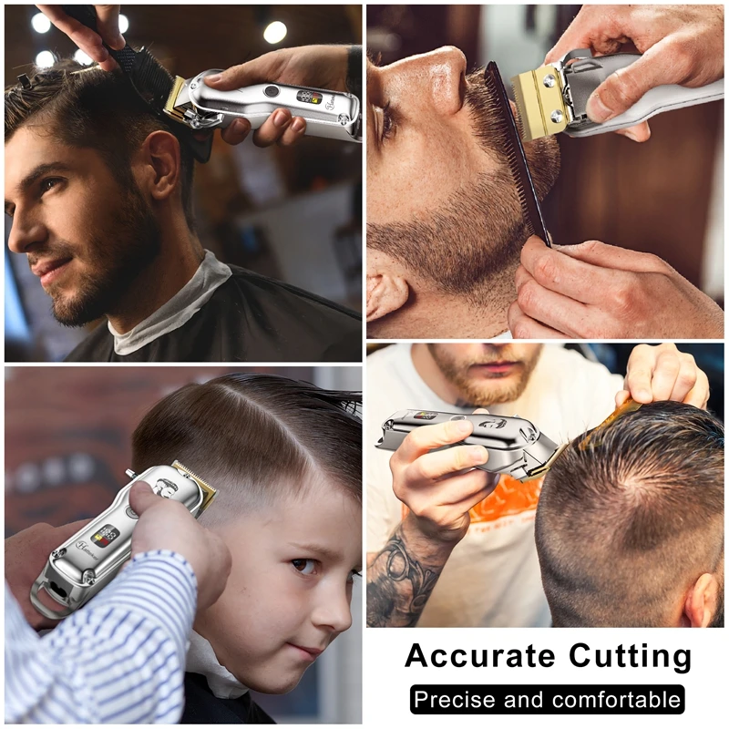 Professional Hair Cutting Machine Cordless Beard Trimmer Electric Clipper for Men USB Rechargeable Barber Tool image 6