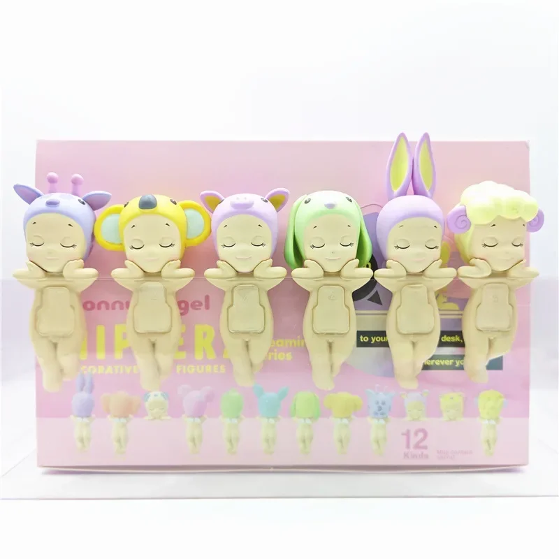 12pcs Sonny Angel กล่องตาบอด Sleeping Angel Series สาวน่ารักตัวเลข PVC รูปปั้นตุ๊กตาตกแต่งห้องคริสต์มาสเด็กของขวัญของเล่น