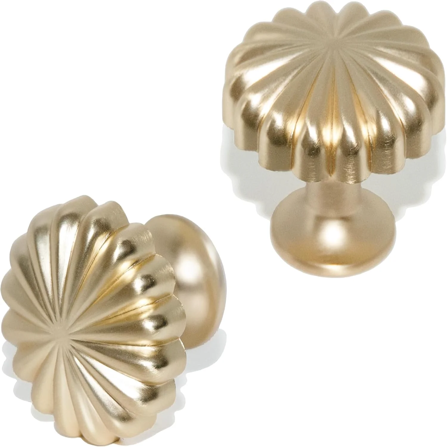 Gold Cabinet Pulls, Flower Drawer Knobs Vintage, Brass Kitchen Cabinet Handles and Knobs, 2 Pack Bathroom Cabinet Knobs