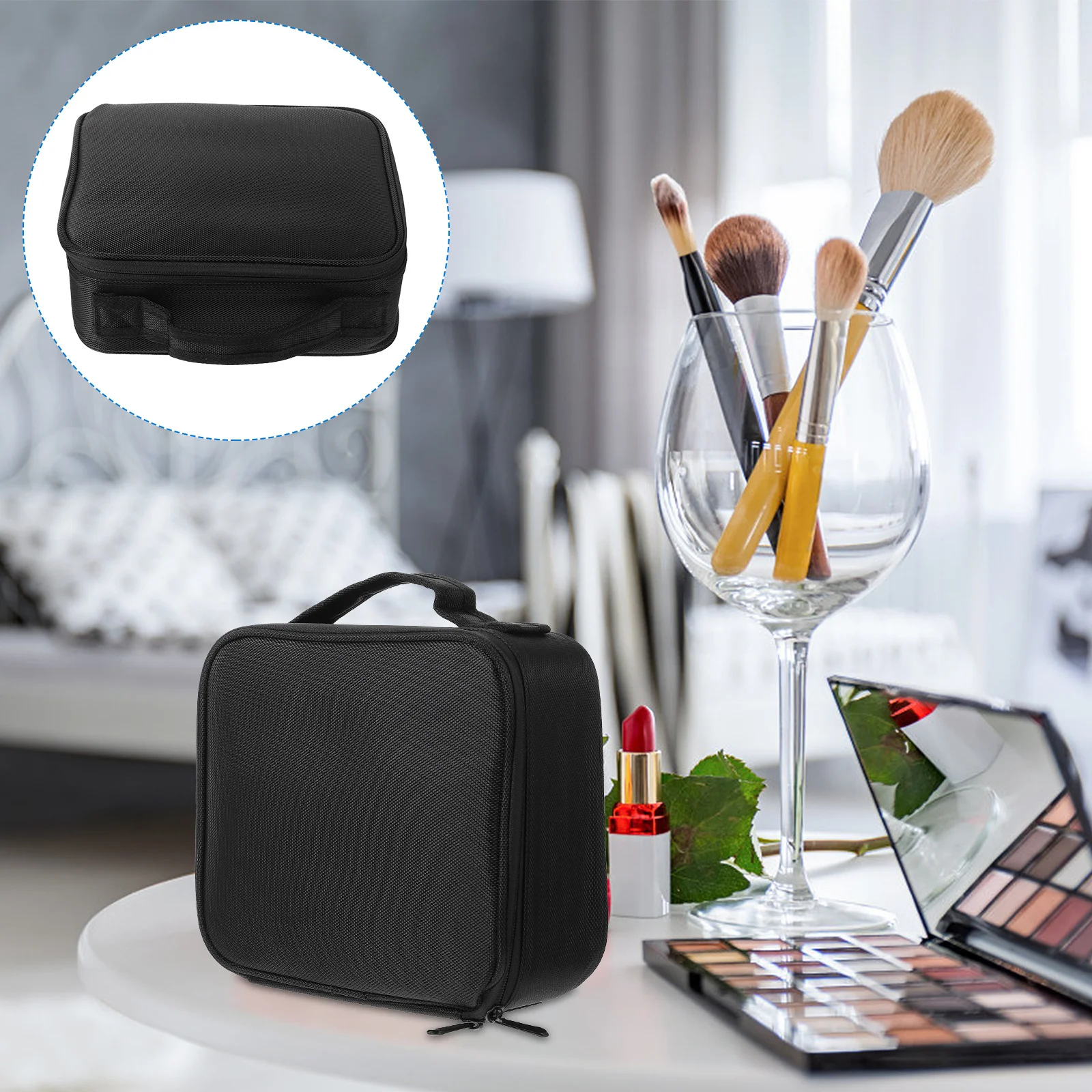 

1pc Makeup Bag Portable Travel Toiletry Organizer Water-Resistant Storage Pouch For Men Women Multi-Layer Wash Sundries